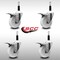 Service Caster 4'' SS Nylon Swivel 7/8'' Expanding Stem Caster Set Total Lock Brake, 4PK SCC-SSEXTTL20S414-NYS-78-4 - alternate 2